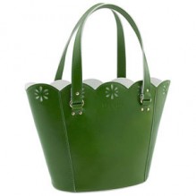 凯特·丝蓓纽约09春夏系列绿色皮革手提包